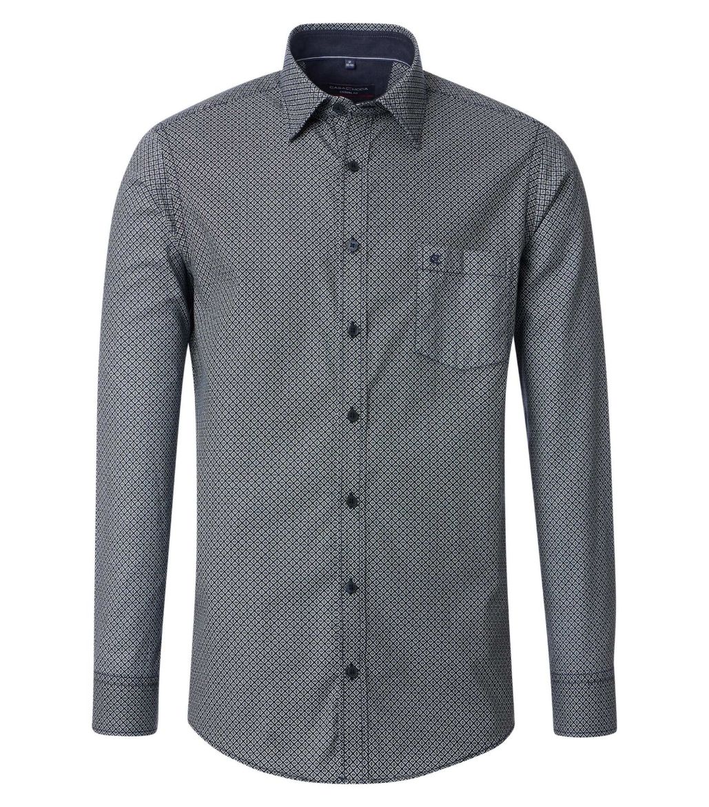 Picture of Tall Men Shirt Casual Fit Sleeve Length 72 cm, green-grey minimal print