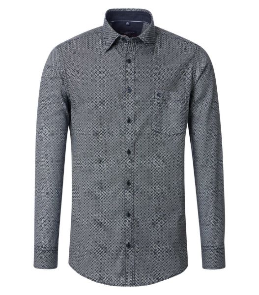 Zeige Details für Tall Herrenhemd Casual Fit 72 cm Ärmellänge, green-grey Minimalprint Bild von Tall Herrenhemd Casual Fit 72 cm Ärmellänge, green-grey Minimalprint