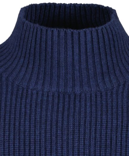 Picture of Tall Men Rib Knit Jumper Stand-Up Collar, jeans blue