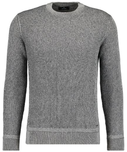 Image de Tall Pull Tricot Homme Bicolore Coton-Cachemire, light grey