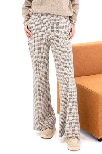 Bild von Tall Damenhose Weites Bein Pied de Poule L37 Inch, grey sand