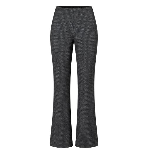 Bild von Tall Damenhose Flare Jersey L36 Inch, black grey patterned