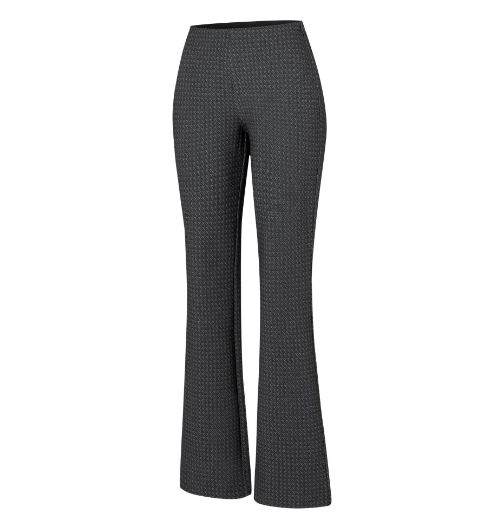 Bild von Tall Damenhose Flare Jersey L36 Inch, black grey patterned