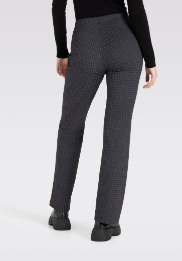 Image de Tall Pantalon Femme Flare Jersey L36 Inch, noir gris patterné