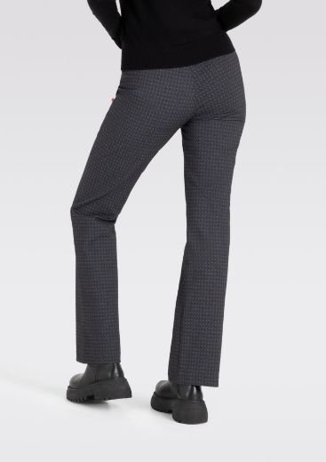 Image de Tall Pantalon Femme Flare Jersey L36 Inch, noir gris patterné