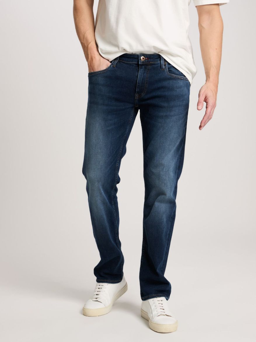 Image de Tall Jeans Homme Damien Straight Leg L36 & L38 Inch, bleu foncé délavé