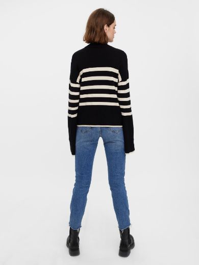 Bild von Vero Moda Tall Strickpullover Rollkragen, black white