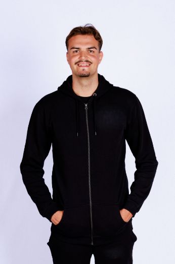 Picture of Tall Men Hoodie Jacket Organic Cotton, black