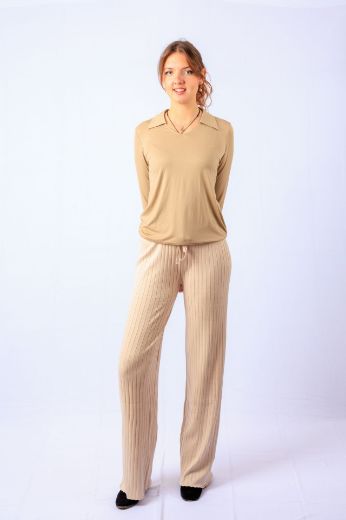 Image de Tall Pantalon Femme Large Tricot Longueur 36 Pouces