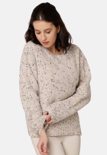 Picture of Tall Ladies Knit Jumper, cream multicolour