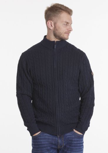 Bild von Tall Strickjacke Zopfmuster, navy blue