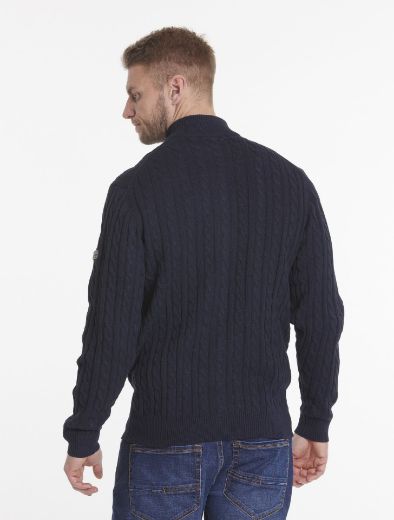 Bild von Tall Strickjacke Zopfmuster, navy blue