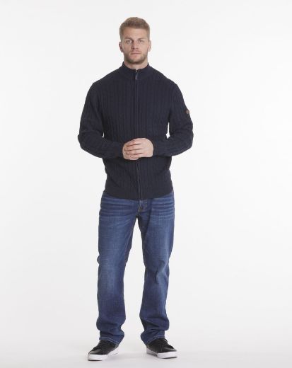 Bild von Tall Strickjacke Zopfmuster, navy blue