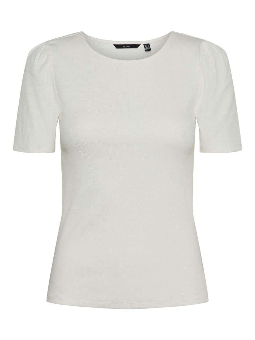 Image de Vero Moda Tall Natasha T-shirt manches bouffantes, blanc neige