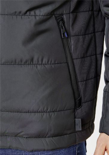 Image de Tall Veste Hiver Homme Capuche Détachable, noir