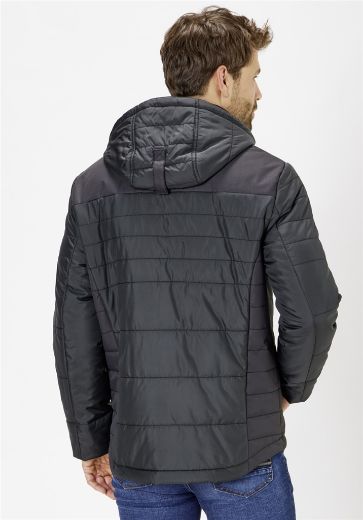 Image de Tall Veste Hiver Homme Capuche Détachable, noir