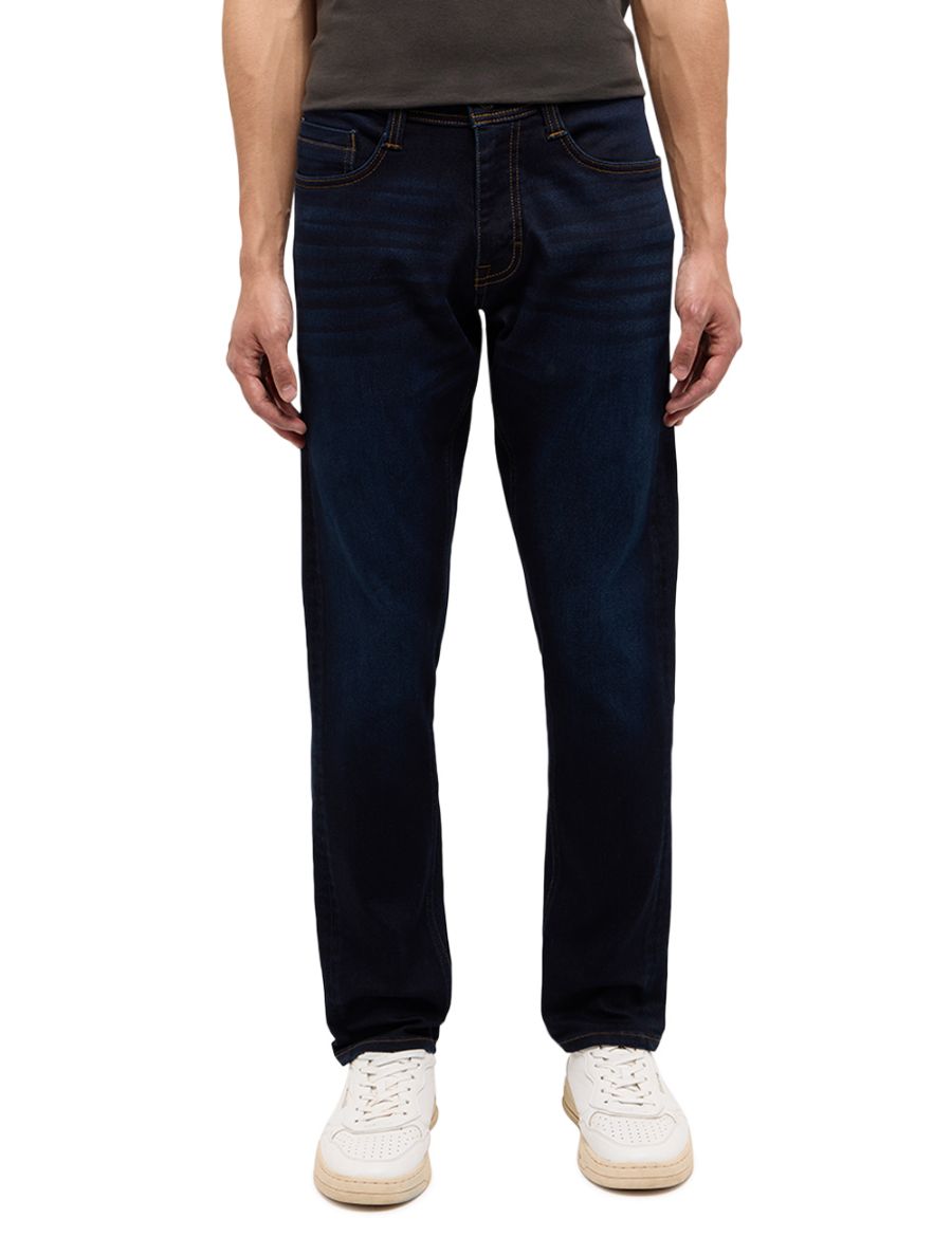 Image de Tall Jeans Hommes Oregon Slim Fit Longueur L36 & L38 Inch, bleu foncé rincé