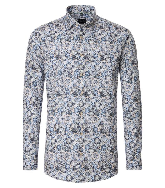 Zeige Details für Tall Herrenhemd Modern Fit Ärmel 72 cm, blau fashion print Bild von Tall Herrenhemd Modern Fit Ärmel 72 cm, blau fashion print
