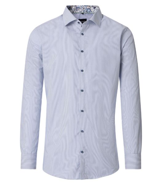 Zeige Details für Tall Herrenhemd Modern Fit Ärmel 72 cm, blau fein gestreift Bild von Tall Herrenhemd Modern Fit Ärmel 72 cm, blau fein gestreift