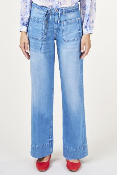 Show details for Tall Judy Wide Leg Women Jeans L37 Inch, tropical blue Picture of Tall Judy Wide Leg Women Jeans L37 Inch, tropical blue