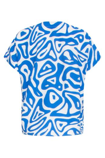 Picture of Tall Women Blouse V-Neck Extra Long, cobalt blue white