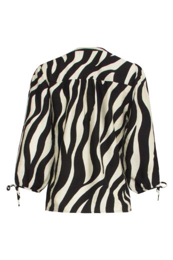 Picture of Tall Blouse Top Extra Long, black offwhite