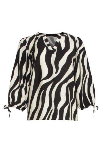 Picture of Tall Blouse Top Extra Long, black offwhite