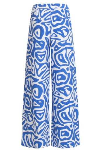 Picture of Tall Ladies Wide Leg Trousers L37 Inch, cobalt blue print