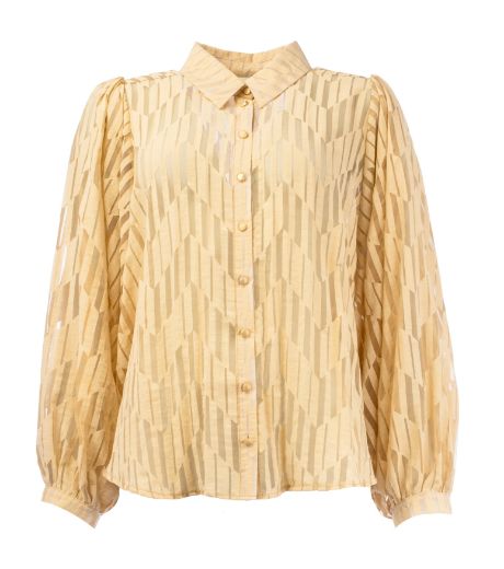 Image de Tall Blouse Tissu Burnout Manches Volantes, beige