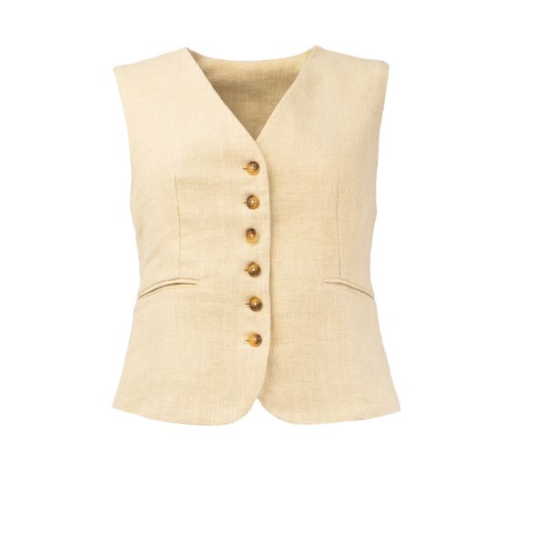 Agrandir l'image de Tall Femmes Gilet Ramie, beige Image de Tall Femmes Gilet Ramie, beige
