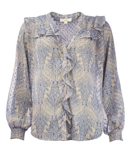 Image de Tall Blouse Imprimé Jacquard Extra Long, bleu denim