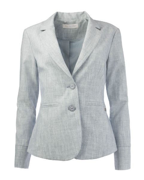 Show details for Tall Ladies Blazer Extra Long, light blue melange Picture of Tall Ladies Blazer Extra Long, light blue melange