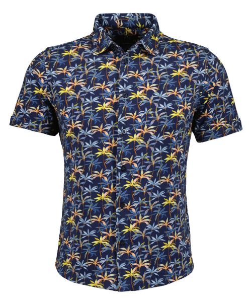 Agrandir l'image de Tall Chemise Jersey Manches Courtes Alloverprint, bleu Image de Tall Chemise Jersey Manches Courtes Alloverprint, bleu