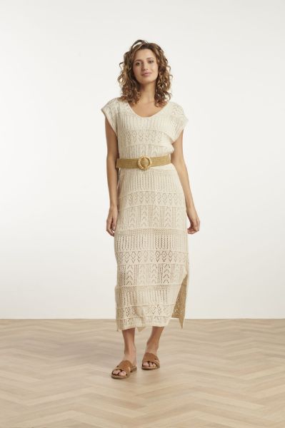 Show details for Knit Dress Midi V-Neck, offwhite Picture of Knit Dress Midi V-Neck, offwhite