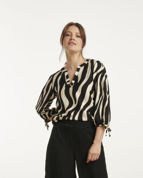 Zeige Details für Tall Blusen-Top Extra Lang, black offwhite Bild von Tall Blusen-Top Extra Lang, black offwhite