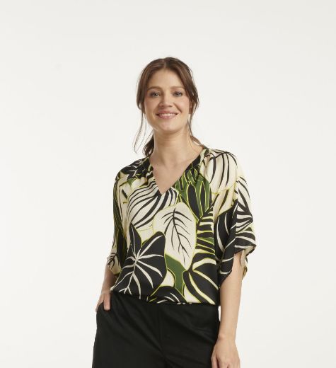 Bild von Tall Blusen-Top V-Ausschnitt Extra Lang, green multicolour