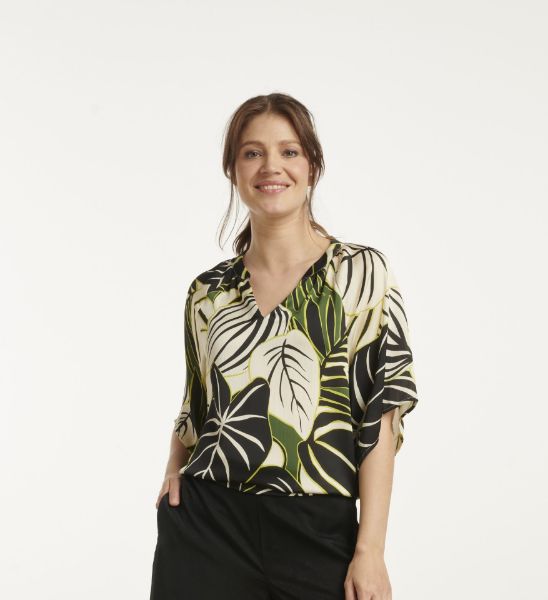 Zeige Details für Tall Blusen-Top V-Ausschnitt Extra Lang, green multicolour Bild von Tall Blusen-Top V-Ausschnitt Extra Lang, green multicolour