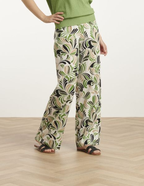 Agrandir l'image de Tall Pantalon Femme Jambes Larges Extra-Longues, sable vert à motifs Image de Tall Pantalon Femme Jambes Larges Extra-Longues, sable vert à motifs