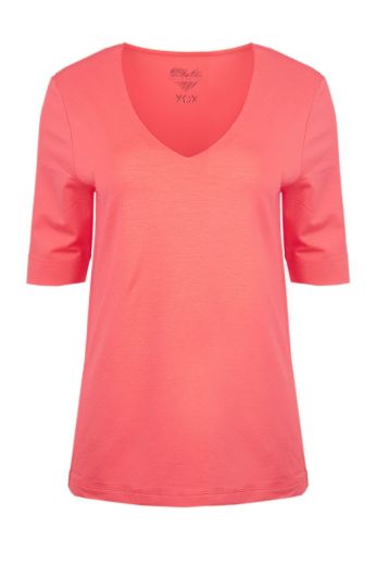 Bild von Tall Damen T-Shirt V-Ausschnitt Halbarm