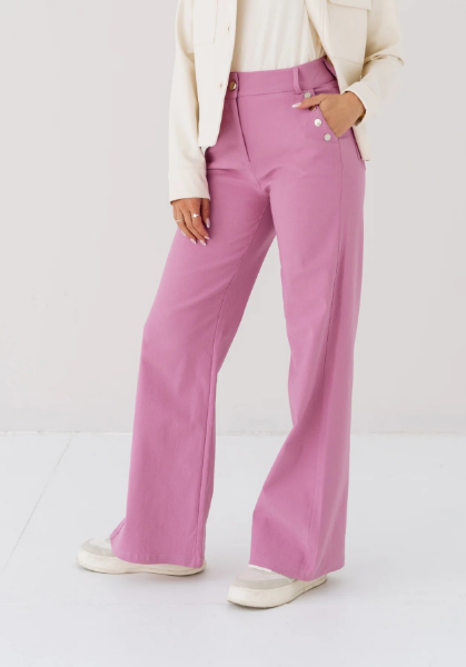 Agrandir l'image de Tall Pantalon Femme Button Flare Extra Long, violet Image de Tall Pantalon Femme Button Flare Extra Long, violet