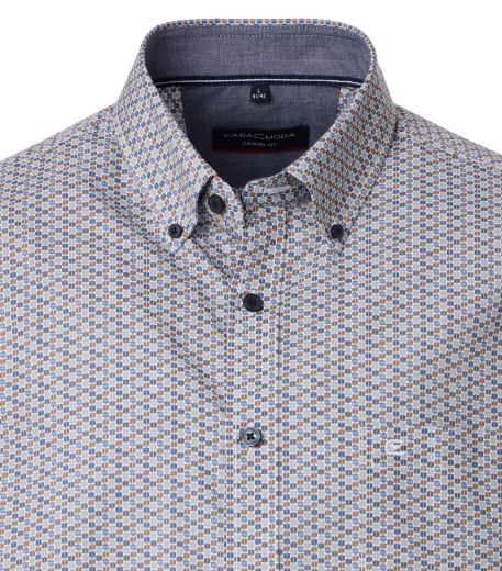 Image de Tall Homme Chemise Casual Fit Manches 72 cm Longueur Imprimé Minimal Vert Bleu Beige