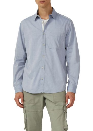 Image de Tall Hommes s.Oliver Regular Fit : Chemise Délavée avec Col Boutonné