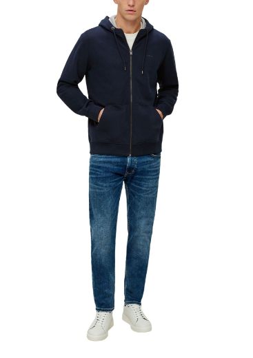 Picture of Tall s.Oliver Men's Sweatshirt Jacket with Hood Extra Long