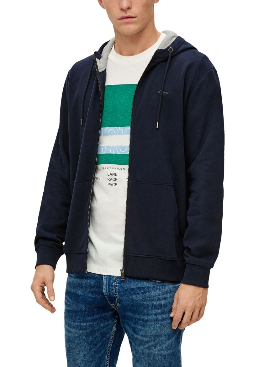 Picture of Tall s.Oliver Men's Sweatshirt Jacket with Hood Extra Long