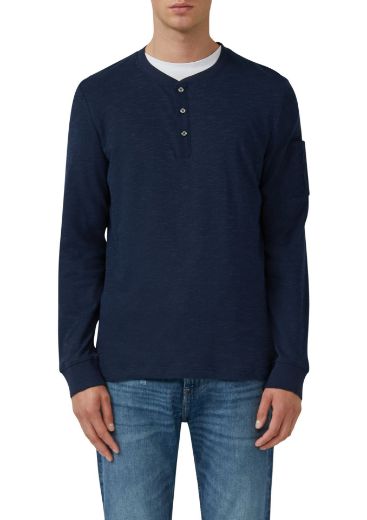 Bild von Tall Herren s.Oliver Langarmshirt Henley-Ausschnitt