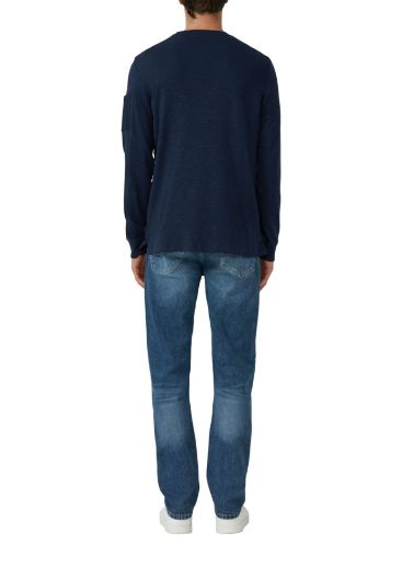Bild von Tall Herren s.Oliver Langarmshirt Henley-Ausschnitt