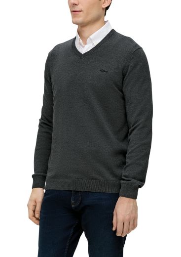 Image de s.Oliver Tall Homme Pull Maille Col V