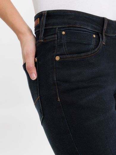 Image de Tall Femmes Jean Rose Jambes Droites Longueur L36 Pouces, bleu noir
