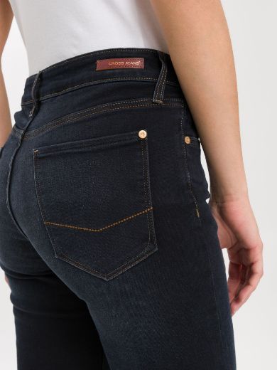Image de Tall Femmes Jean Rose Jambes Droites Longueur L36 Pouces, bleu noir