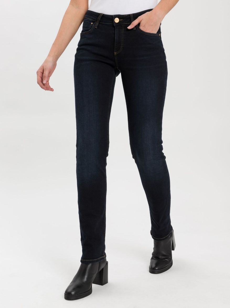 Image de Tall Femmes Jean Rose Jambes Droites Longueur L36 Pouces, bleu noir